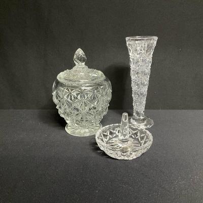 Hand Cut Crystal Vanity Set