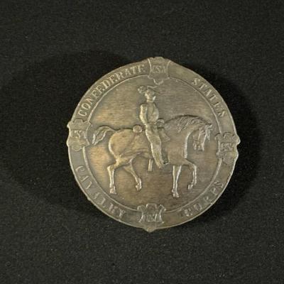 Reproduction Belt Buckle Featuring A Confederate States Calvary Corp Design