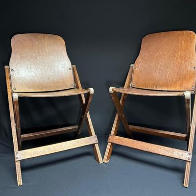 Vintage Wood Folding Chairs