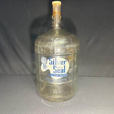 Vintage Silver Seal 5 Gal Glass Water Jug