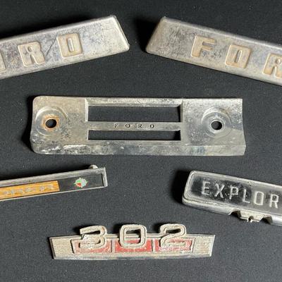 Vintage Ford Car Emblems And Radio Cover