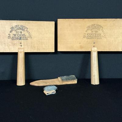Vintage Wool Carders Genuine Old Whittemore All Sizes And More 