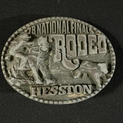 Vintage 1978 Heston National Finals Rodeo Junior Belt Buckle Brass