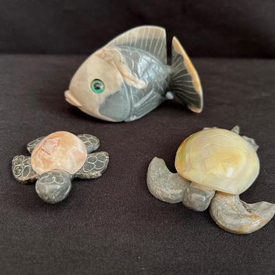 Carved Stone Sea Animals 