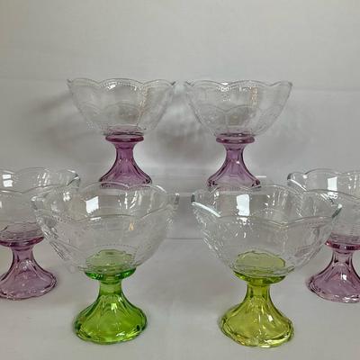 L.E. Smith Pedestal Compote Bowls