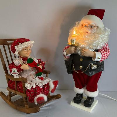 Animated Santa Claus And Rocking Mrs. Claus