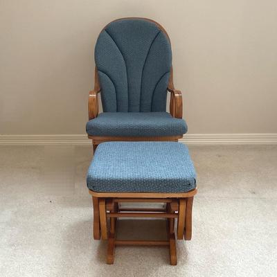 Wood Glider & Ottoman #1