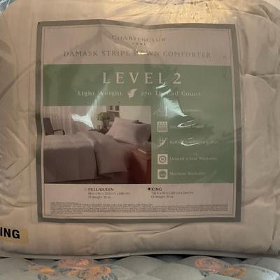 Charter Club King Damask Stripe Down Comforter