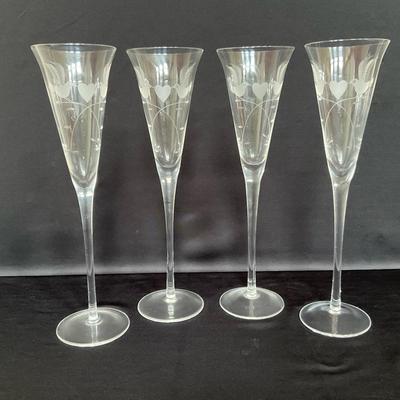 Etched Champagne Flutes