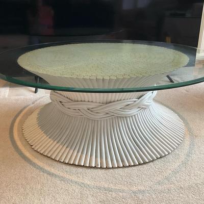 MCM White Wheat Coffee Table