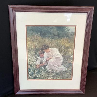 Picking Wild Flowers By Herman Seeger Framed Print