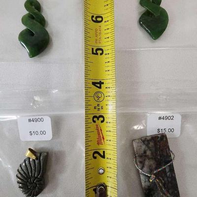 11 Assortment Of Stone Pendants 