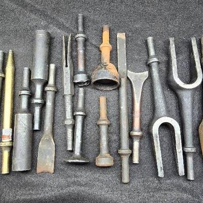 14 Piece Pneumatic Air Hammer Accessory Lot 
