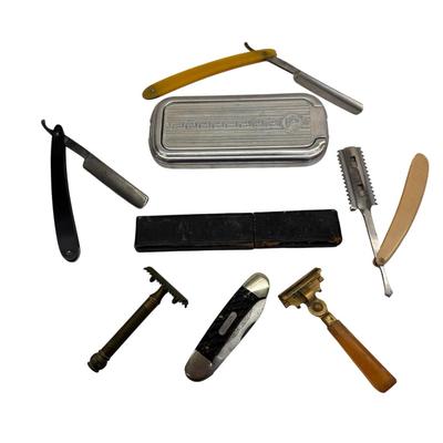 Vintage Straight Razors And Shavers Lot