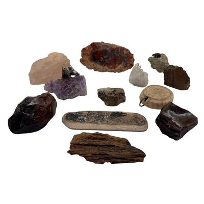 Mixed Lot of 12 Unique Rocks, Crystals & Minerals
