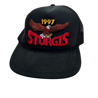 Vintage 1997 Sturgis Motorcycle Rally Trucker Hat Mesh 