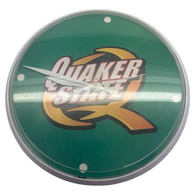 Vintage Quaker State Wall Clock 12” Advertising Promo Oil Gas Garage Shop Man Cave Quartz USA