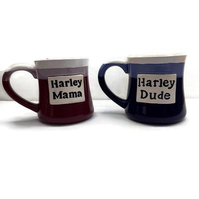 Harley Mama & Harley Dude Ceramic Coffee Mug Set 