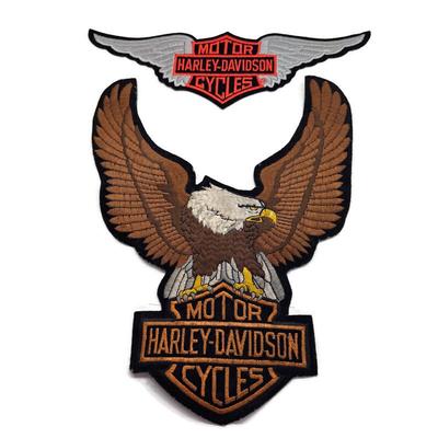 Harley-Davidson Eagle Back Patch & Wing Logo Patch Set 