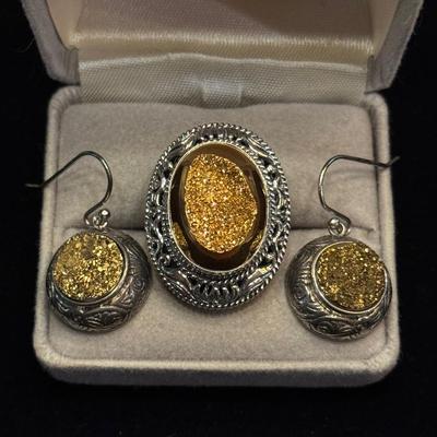 Golden Druzy Set