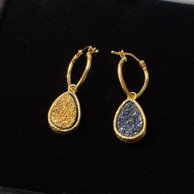 14K Reversible Druzy Earrings 