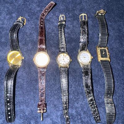 Leather Gold Rimmed Watches #1