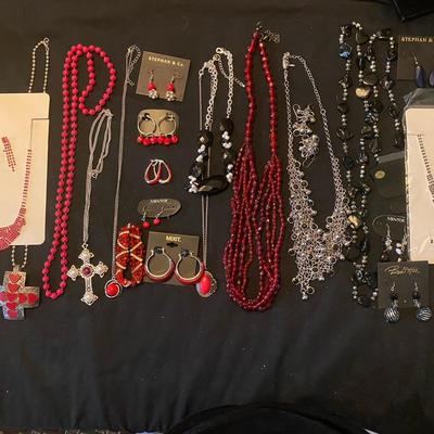 Red & Black Costume Jewelry 