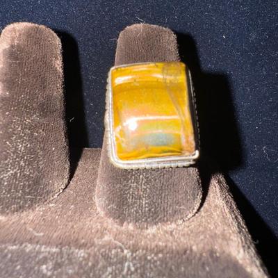 Square Tigers Eye Ring