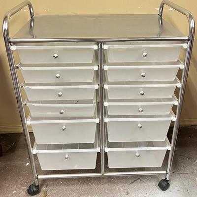 Twelve-Drawer Rolling Storage Cart 