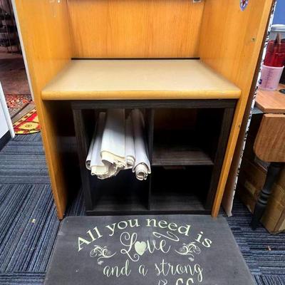 Wooden Cubicle Desk and Cubicle Shelf
