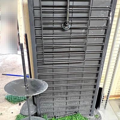 Black Metal Display Rack with Artificial Plants 