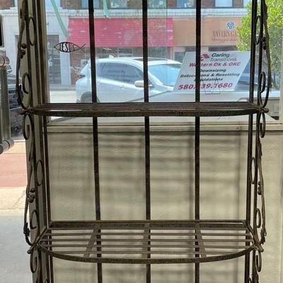 Metal Faux Patina Plant Stand / Bakers Rack