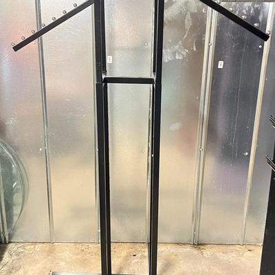 Black Metal 4-Way Clothing Rack