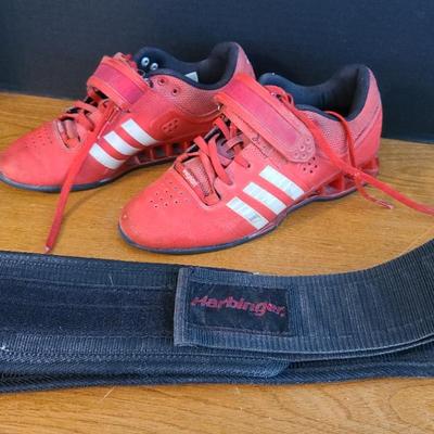 Adidas Adipower Weightlift Shoes, Ladies? 7.5, And Weightlifting Belt