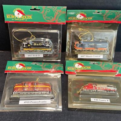 4 Unopened Kurt S. Adler Model Train Ornaments 