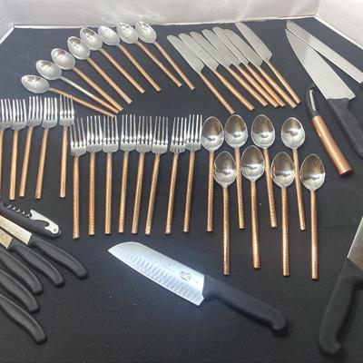 Victorinox Knives & Copper Handle Flatware