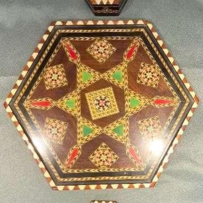 Taracea Marquetry Handmade Tray Jewelry Box & Coaster