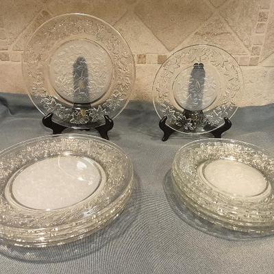 Vintage Princess House Fantasia 10" Dinner Plates Set of 5 & 8" Salad Plates Set of 6  