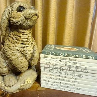 Rabbit Statue With Set Of Books