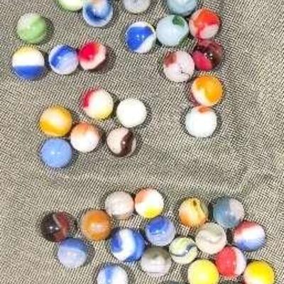 Vintage Agate Pre-1970's Marbles 50 Count 