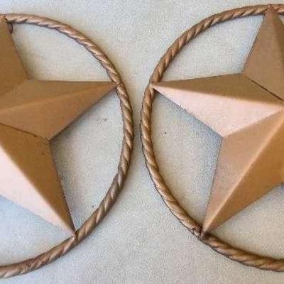 Two Metal Ring Stars 14" X 14" Each Star