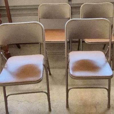 Set of 4 Cushioned Samsonite Chairs 30" X 16" 