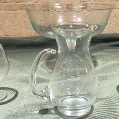 Set of 4 Princess House Punch Bowl Glasses  & Mini Pitcher 