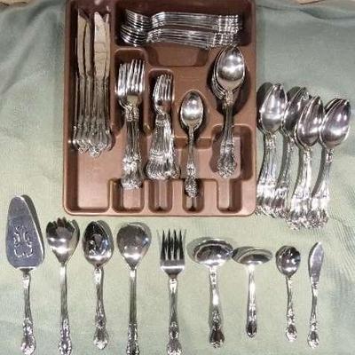 Oneida "Carolina" Pattern Stainless Steel and Silver Plated Flatware 