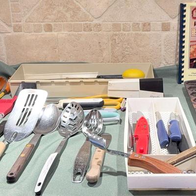 Vintage Cast Iron “Krusty Korn Kobs” Corn Bread Sticks Pan and Utensils Assortment 