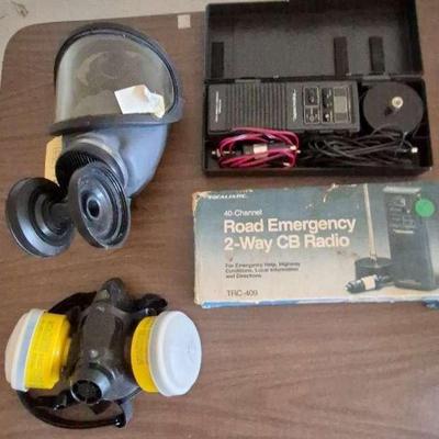 MSA BM-13D Gas Mask, Honeywell Half Mask Respirator, 40 Channel 2-way Emergency Radio