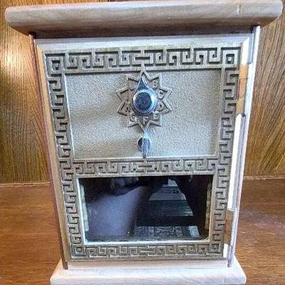 Vintage Handcrafted Bank With Original US Post Office Lock Box 