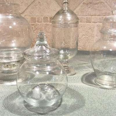 Set of 3 Princess House Candy Dishes and Candle Holder