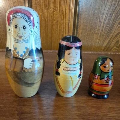 Vintage Native Stacking Dolls & Vintage Russian Nesting Dolls 