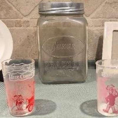 1930's Salem China Co Carousel Child's Plate, Jelly Jar, Juice Glass From Howdy Doody & More 